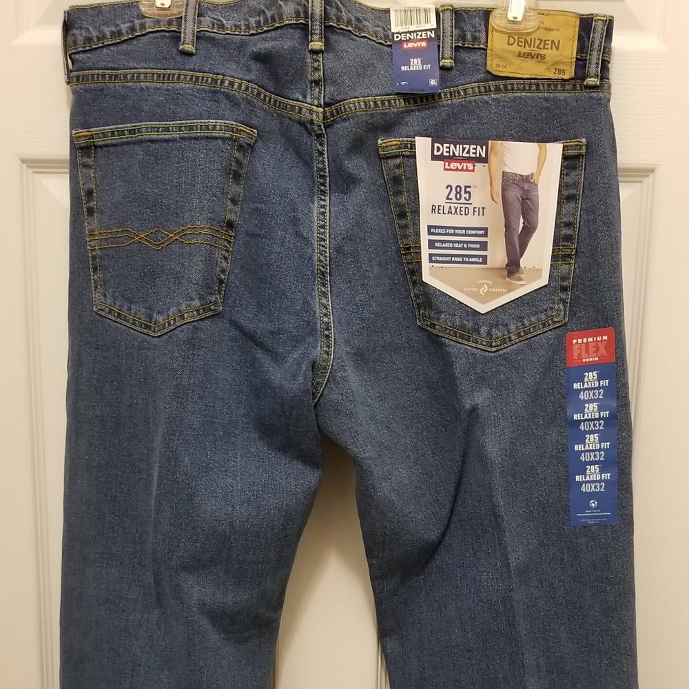 Levi's Denizen 285 Relaxed Fit Men's Straight Leg Jeans 40x32 NWT - Picture 2 of 12